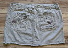 Vintage Tommy Jeans Embroidered Denim Mini Skirt Juniors 13 Tan Y2K Americana