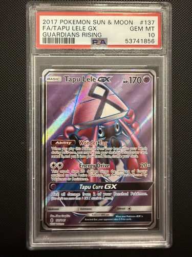 PSA 10 TAPU LELE GX 137 GUARDIANS RISING FULL ART POKEMON MJ