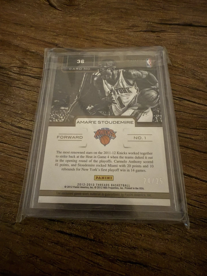 Camiseta deportiva Panini Threads Amare Stoudemire/25 NY Knicks 2012-13 parche de 3 colores GU Foto 2 de 2