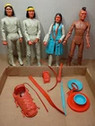 4+pcs Vintage Marx Johnny West Indian Action Figures Geronimo, Wildflower, Eagle