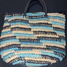Tote Bag Woven Colors Beach Bag for Women with Zipper