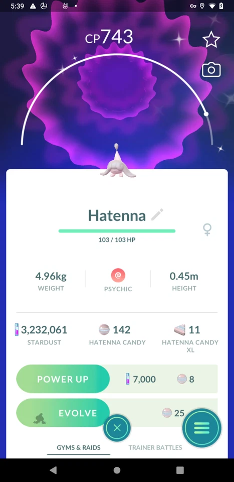 shiny Hatenna - Tr-de 20k stardust