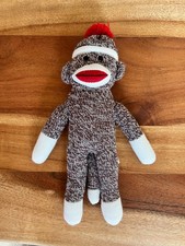Plushland Sock Monkey Plush 2011 11 Inch Gray Knit Stuffed Animal Toy