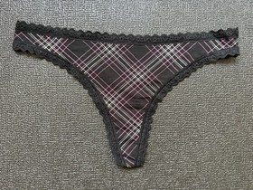 5 Pack Victoria&rsquo;s Secret sz M Cotton Lace-Trim Thong Panties Bundle Lot Set