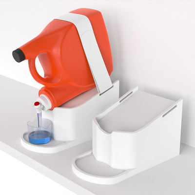 Impresa Laundry Detergent Stand - 2-Pack White Drip Catcher Liner Laundry