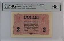Romania. German Occupation WWI, 2 Lei ND (1917) Pick M4