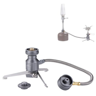 Fernbedienung Herd Adapter 2 Steckdosen Ständer Typ für Camping Backpacking Isobutan Gas