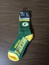 Green Bay Packers Mens Socks NFL Football Fan Gear Size 9-13