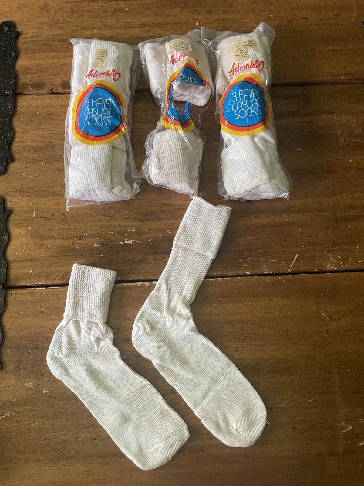 9 Pair Vintage 80s McCrory’s White CREW SOCKS Ankle Cotton 10-10.5 Slouch NOS!