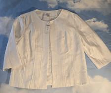 Chicos White Jacket Size 2/LARGE/12 Rayon/Polyester/Nylon Lined NEW WITH TAG