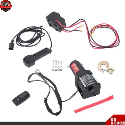 3500lbs Electric Winch 12V DC 50 ft Synthetic Rope with Wireless / Wired Remote