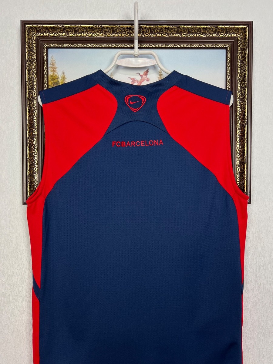 Vintage Nike FC Barcelona Football Train Vest Red Soccer Shirt