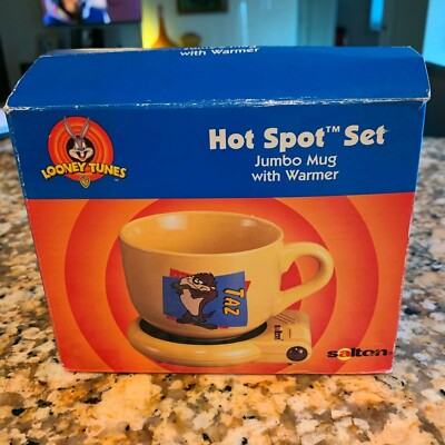NIB ''Hot Spot Set'' Looney Tunes Merch Jumbo Mug Warmer 1998