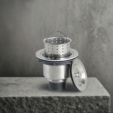 Stain Steel Kitchen/Bar Sink Strainer With Filter Basket Drain Head Stopper New