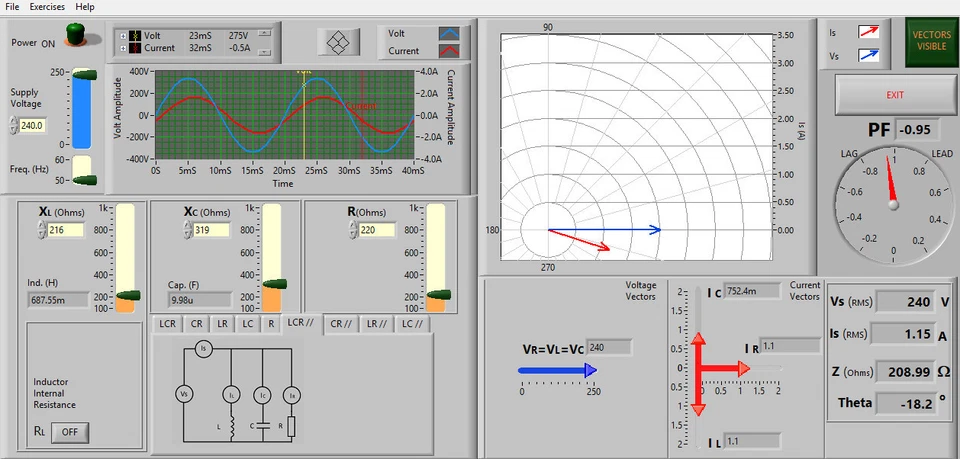 Impedance Software Simulator for series parallel ac circuit practical exercises - Image 2 of 4