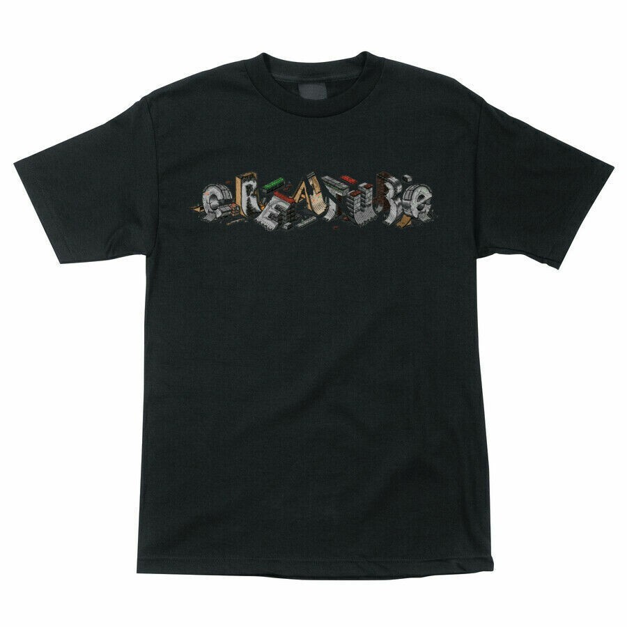 CREATURE Skateboards Men's Classic Logo T-Shirt – Regular Fit Cotton Tee, Black, Size Small