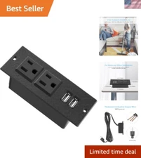 ETL Listed Recessed Power Strip - 2 AC Outlets & USB for Modern Furniture