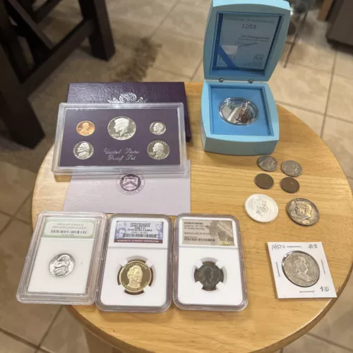 Silver Lot PAMP Silver Cat NGC Ancient 90% Silver Perth Silver Shark U.S. Mint