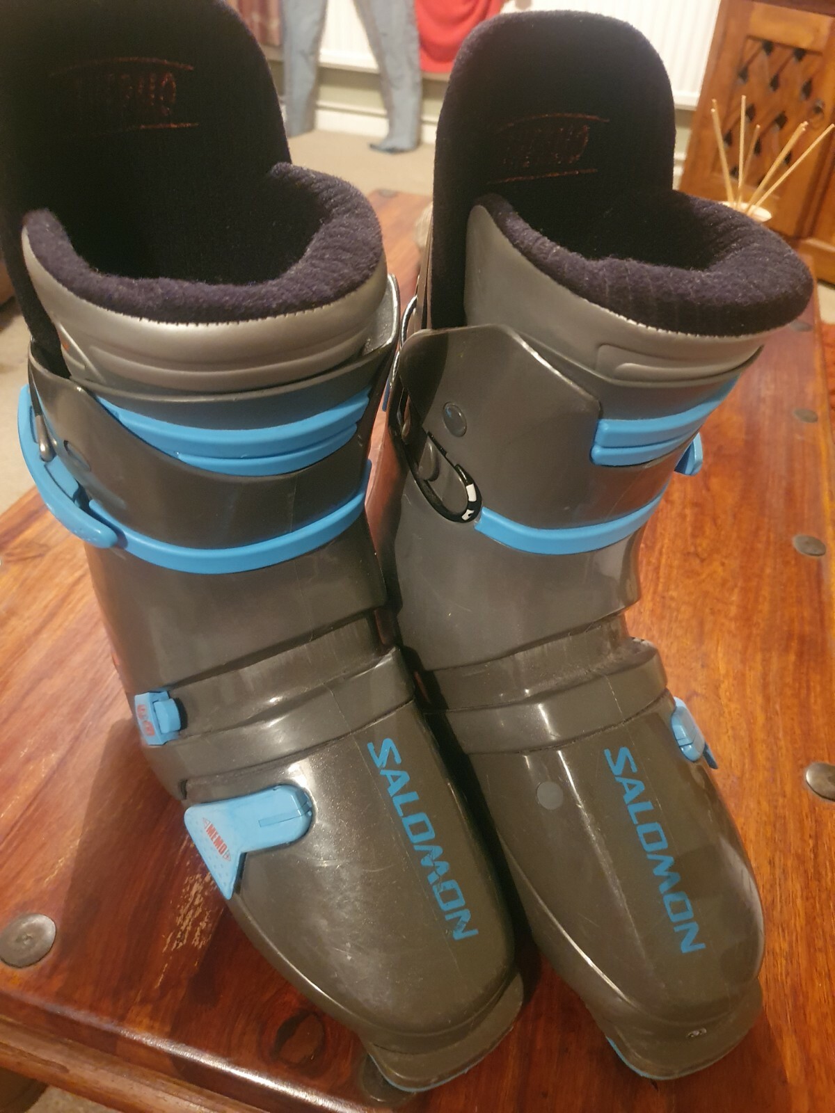 Scarponi da sci uomo Salomon HTC 73 taglia 335 26 5 grigio blu ottime condizioni