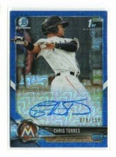 2018 Bowman Chrome 1st Chris Torres Blue Refractor Auto #/150  ROOKIE RC
