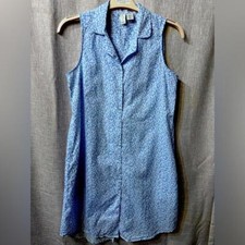 Joie Dress Floral Cotton Shift Dress Blue White Sleeveless Midi Size Small NWOT