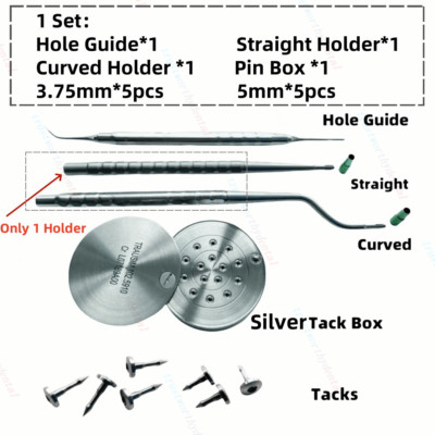 Dental Bone Tack Titanium Pins Membrane Fixation Stabilization Pin Handle GBR