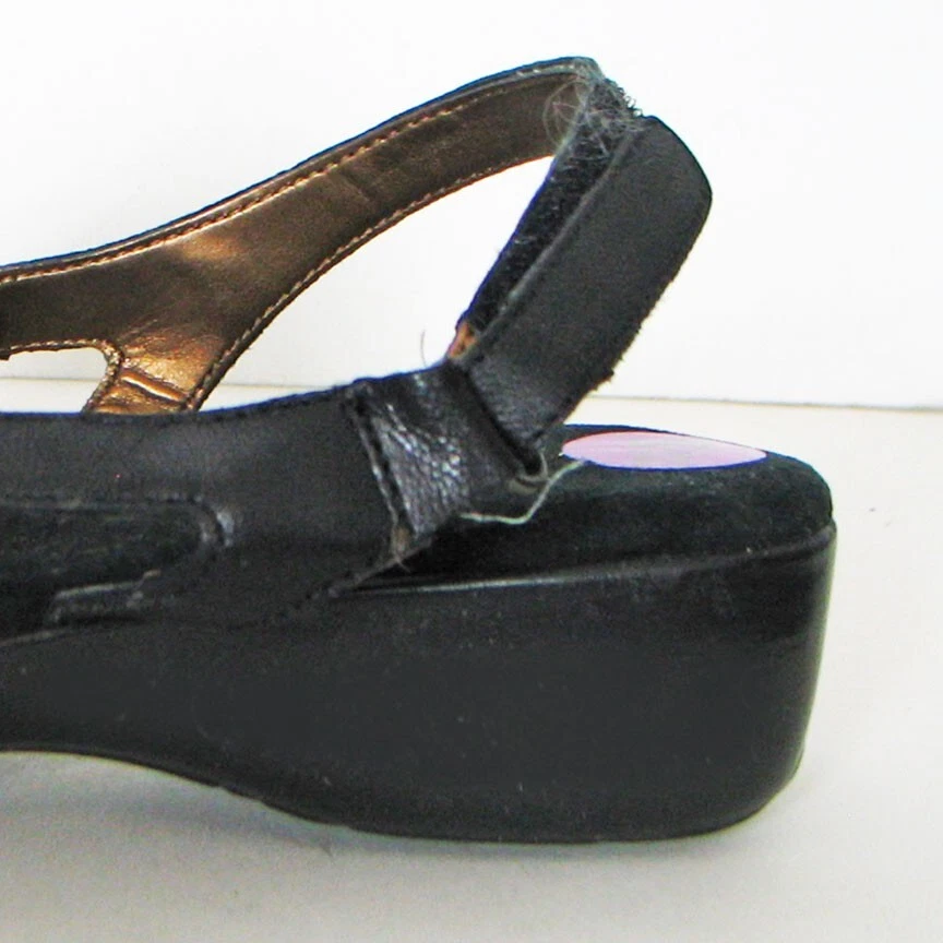 Sandalias Easy Spirit negras con correa talla: 8,5 M cuero superior, suela cómoda nuevas con etiquetas Foto 4 de 4