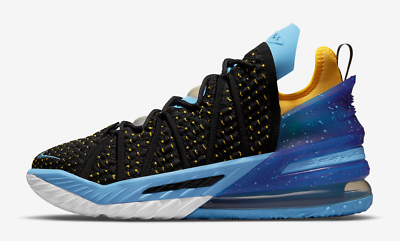 Nike LeBron 18 'Lakers Heritage' (GS) Black Blue White Kid's 5Y-7Y