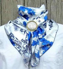 Wild Rag Scarf Western Cowboy Bandana Buckaroo Scarves Cowgirl silky Floral 42"