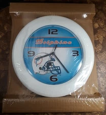 🏈 1994 MIAMI DOLPHINS NFL Spartus 11 inch Clock Sealed NEW  with New Battery