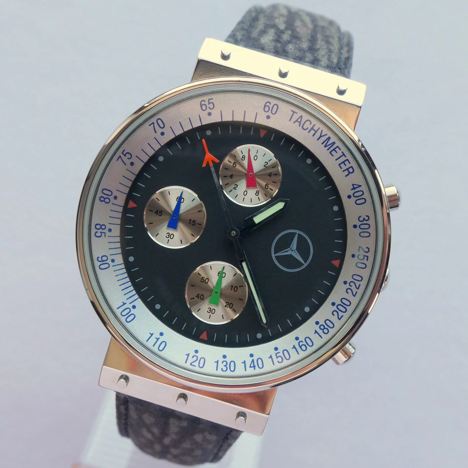 Mercedes Benz clássico aviador piloto piloto corrida piloto relógio esportivo cronógrafo - Imagem 2 de 4