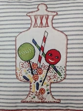 CANDY JAR 14" PILLOW KIT - Applique Embroidery Cross Stitch COMPLETE KIT - RARE!