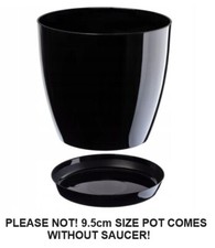 Plant Flower Pot Plastic 20 Colours 9 sizes Gloss Pots Planter Saucer Tray Deco