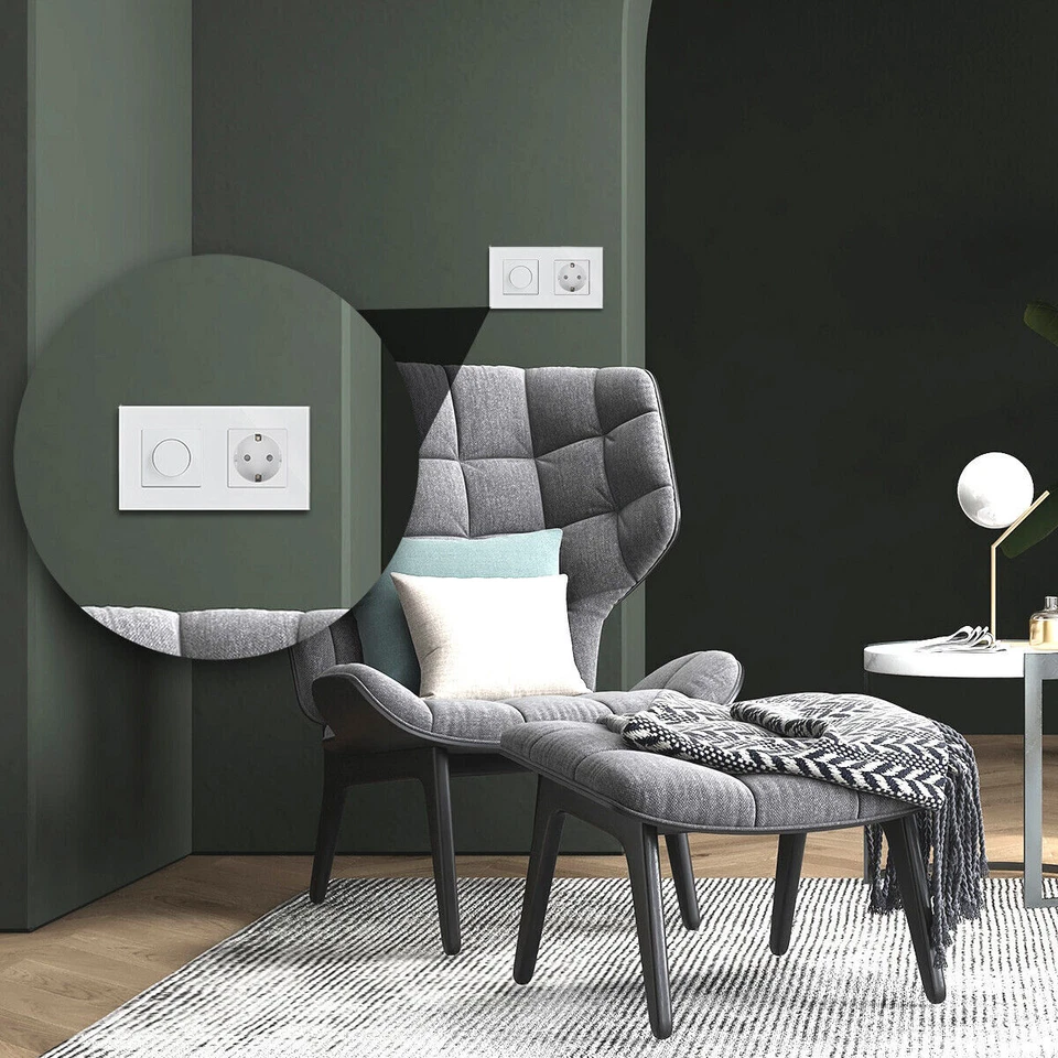 Touch Lichtschalter Steckdosen Wechselschalter Dimmer WiFi Glas Luxus-Time - Bild 2 von 4