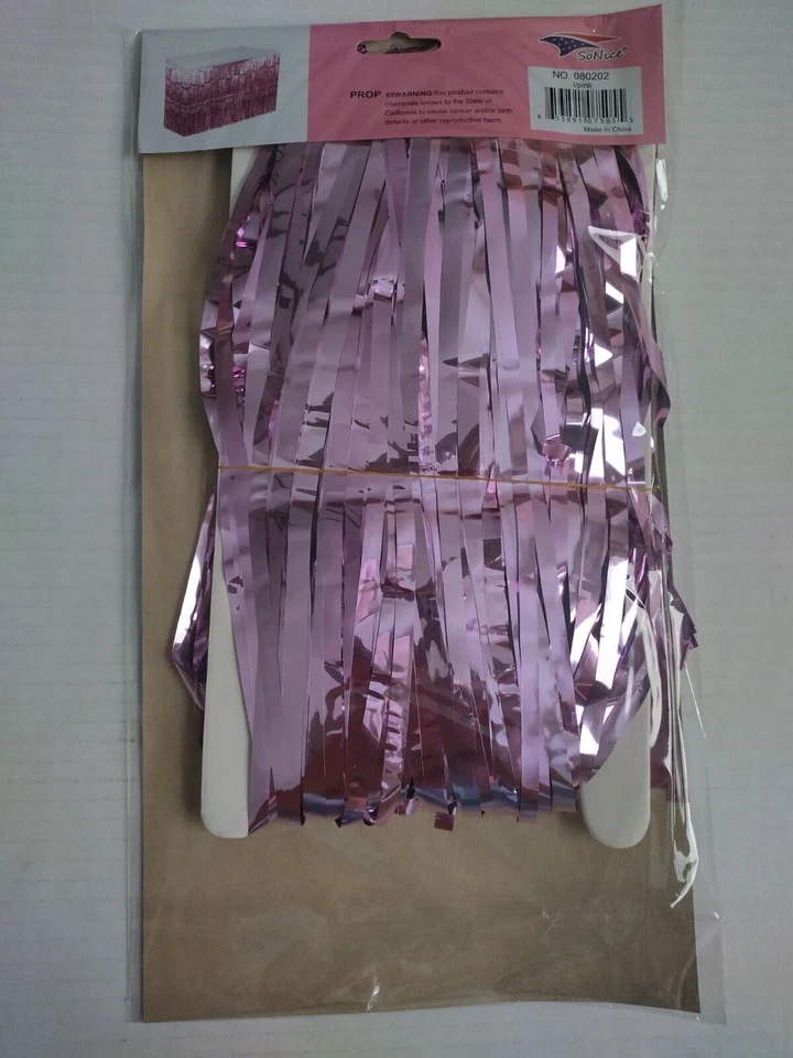 Saia de mesa metálica rosa claro decoração casamento chá de bebê festa de aniversário - Imagem 3 de 4