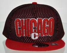 NEW MESH FLAT BILL SNAPBACK BALL CHICAGO ILLINOIS CAP HAT RED