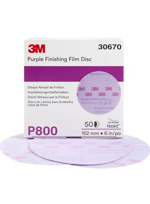 #ad #ad 3m 3M 30670 Purple Finishing Film Hookit Disc 6 In P800 50 Discs Per Box $59.00