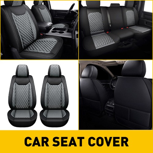 10PC Black Gray Car Seat Cover Cushion Set Full For 20102022 Ram 1500
