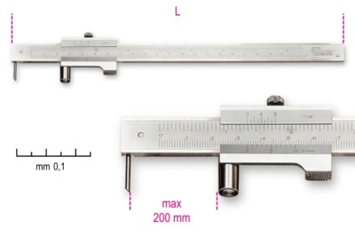 Beta Tools 1679-Universal Gauge Contact-Roll,St Steel, Reading To 0.1 mm 235 mm