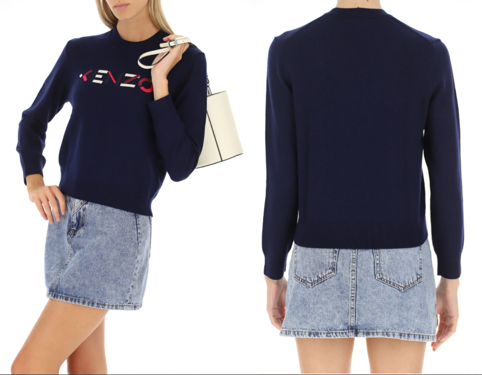 Kenzo Embroidered Multicolor Logo Pullover Jumper Sweater