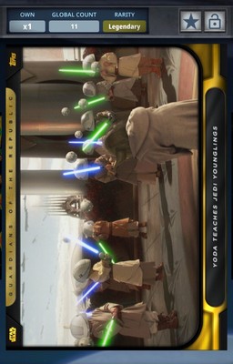 Star Wars Card Trader DIGITAL Guardians YODA TEACHES YOUNGLINGS Legendary 11cc
