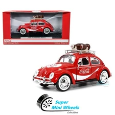 Motor City Classics 1:24 Coca-Cola 1966 Volkswagen Beetle with Top Rack