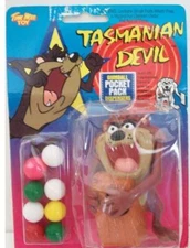 Looney Tunes Cartoon Tasmanian Devil Gumball Pocket Pack Dispenser Tim Mee Toys