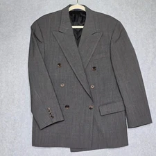 Chaps Ralph Lauren Vintage Double Breasted Blazer Mens 33 Peak Lapel Pure Wool