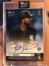 2019 Topps NOW 77B Eloy Jimenez RC  White Sox 1st MLB HR -2 HRs Auto /49 Blue