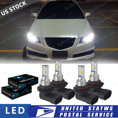 4PC LED Headlight Bulbs Kit 6000K For Acura Integra 1994-2001 High Low Beam Lamp