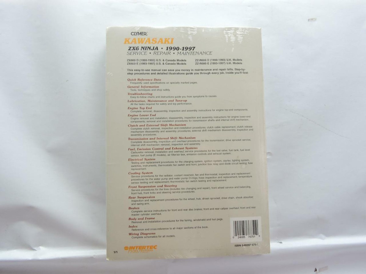 【希少】 316 320 整備マニュアル　英語 1990-1997 Clymer Kawasaki ZX6 Ninja Service Repair Manual B8593 | eBay