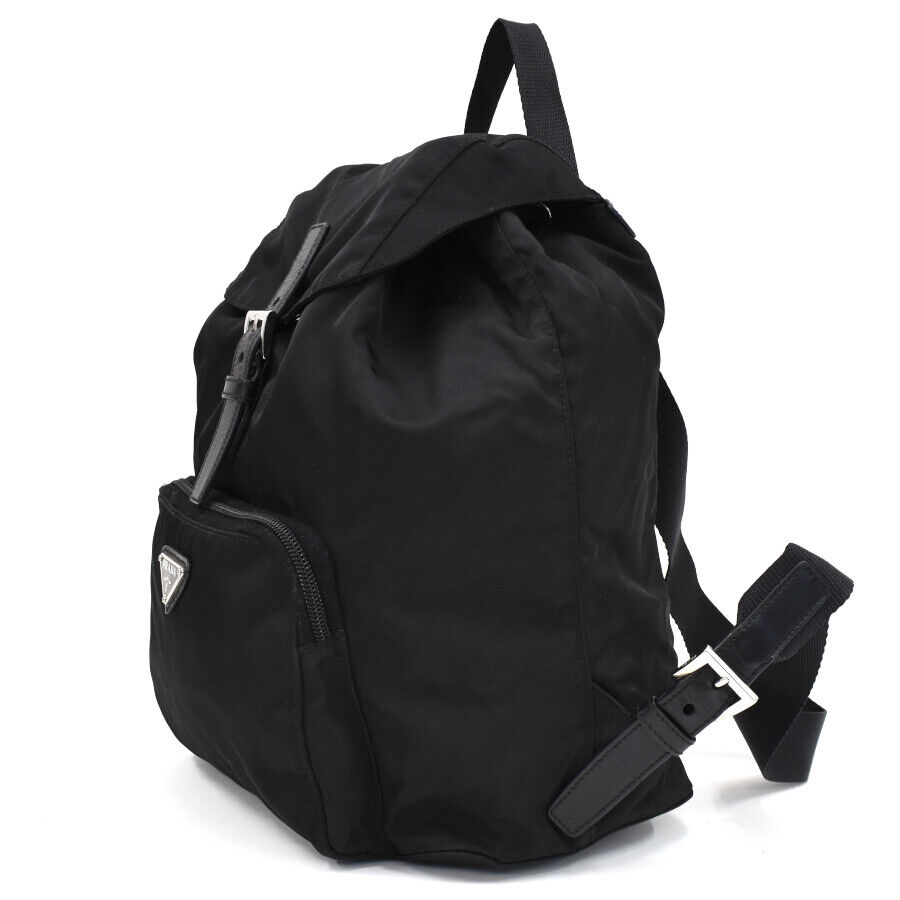 Used Prada Backpack Rucksack Bz4650 Triangle Plat… - image 2