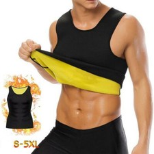 Men's Sauna Vest Neoprene Sweat Shirt Redu Fat Body Shaper Hot Cami Training Top