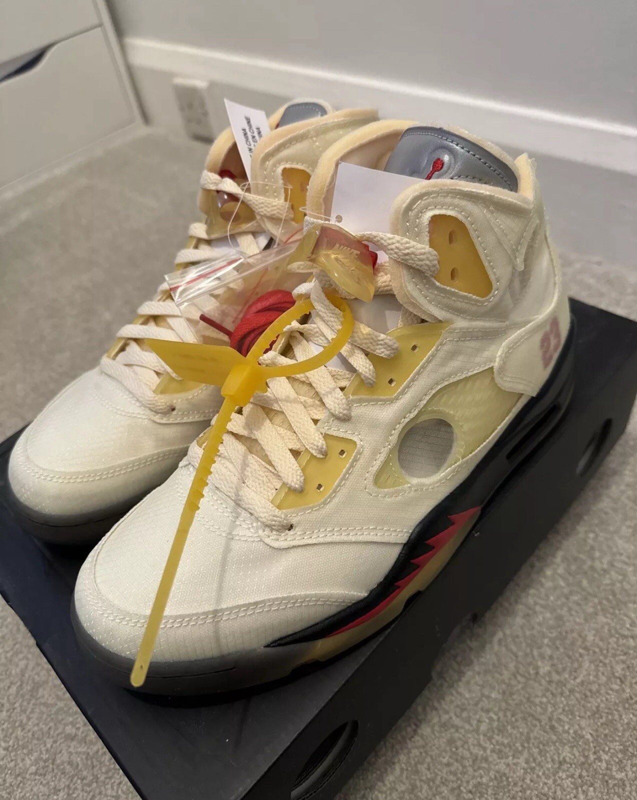 Off white x Nike Air Jordan 5 Sail UK 6 EU 40 US 7 (UNC CREAM CHICAGO)